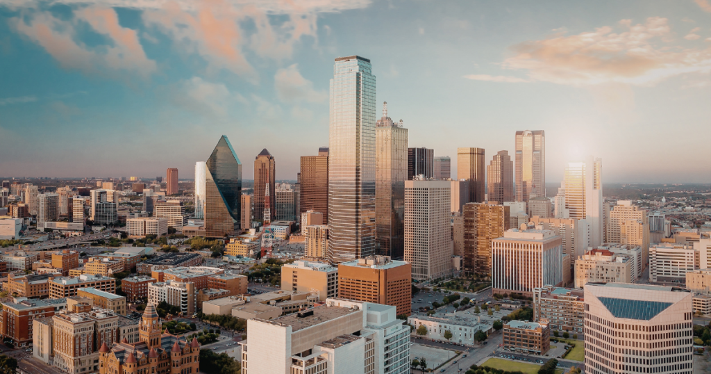 Dallas skyline representing diverse coworking demand across multiple submarkets and business districts